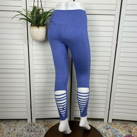 Onzie Elevate Midi Yoga‎ Capri Leggings Heather Blue Ladder Cutouts Size S/M - Picture 1 of 4